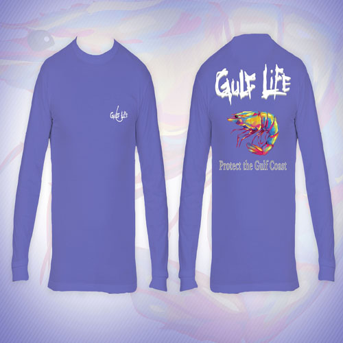 Gulf Life - Protect The Gulf Coast - 
Violet Shrimp Long Sleeve
