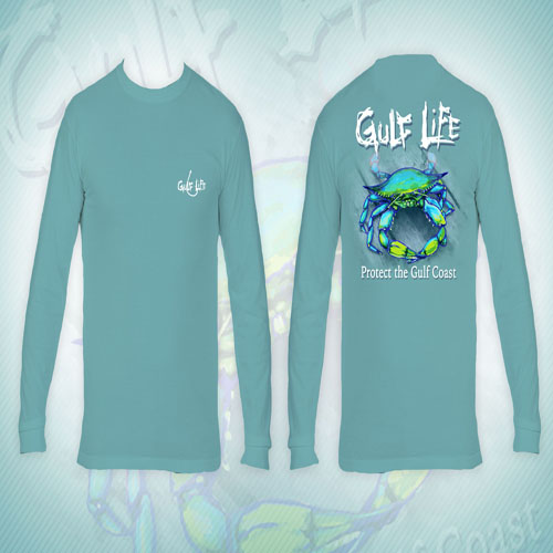 Gulf Life - Protect The Gulf Coast - 
Chalky Mint Crab Long Sleeve