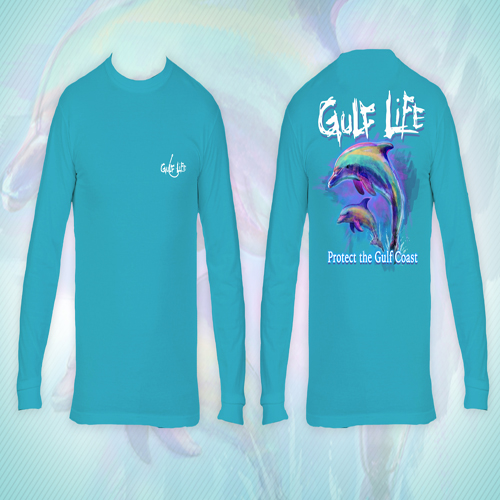 Gulf Life - Protect The Gulf Coast - 
Chalky Mint Dolphin Long Sleeve